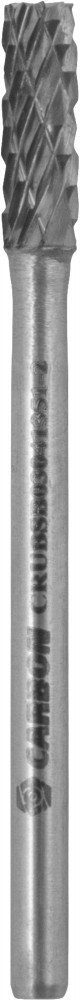 Carbon CRUBSB03041351-2 Борфреза твердосплавная цилиндрическая с торцевой заточкой, тип B, 4 мм, двойная насечка, хвостовик 3 мм, в боксе CRUBSB03041351-2