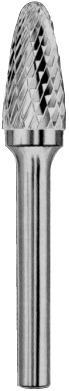 Carbon CRUBSF03031438S-2 Борфреза цельнотвердосплавная гиперболическая, тип F, 3 мм, двойная насечка, хвостовик 3 мм, в боксе CRUBSF03031438S-2