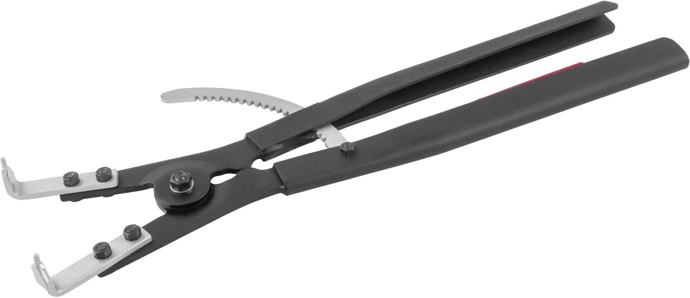 Jonnesway P9920D Щипцы загнутые 90° с фиксатором для стопорных колец, разжим, 165-300 мм, 4.5-5.5 мм, 500 мм P9920D