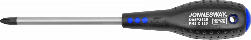 Jonnesway D04P3125 Отвертка стержневая крестовая FULL STAR, PH3х125 мм D04P3125