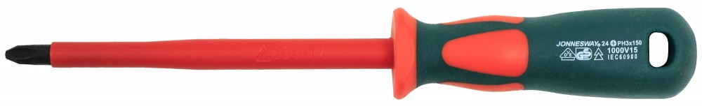 Jonnesway DV13P3150 Отвертка стержневая крестовая диэлектрическая, PH3х150 мм DV13P3150