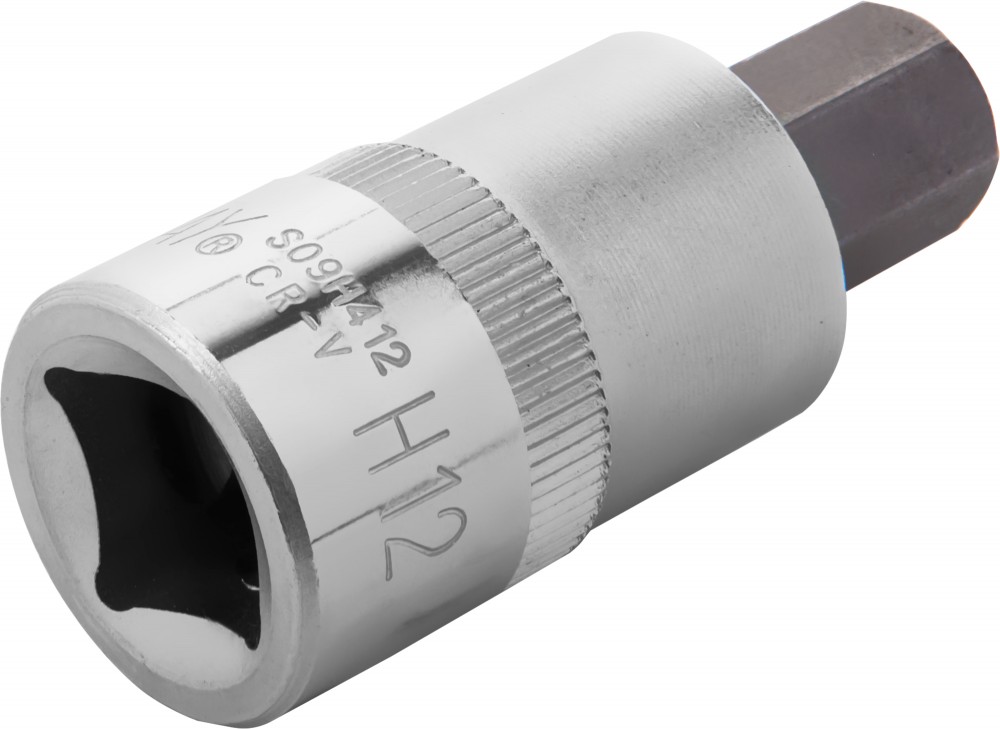 Jonnesway S09H412 Насадка торцевая 1/2"DR с вставкой-битой шестигранной, H12, 55 мм S09H412