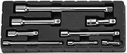 Jonnesway S28H08S Набор удлинителей 1/4", 3/8", 1/2"DR, 50-250 мм, 8 предметов S28H08S