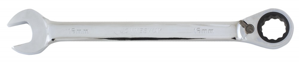 Jonnesway W106119 (W60119) Ключ гаечный комбинированный трещоточный с реверсом, 19 мм W106119