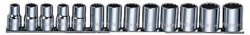 Jonnesway S05H4213S Набор головок торцевых 12-гранных MAXI-DRIVE 1/2"DR на держателе, SAE 3/8--1-1/8", 13 предметов S05H4213S