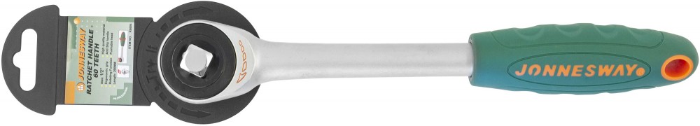 Jonnesway R6604 Рукоятка трещоточная ротационная со сквозным приводом 1/2"DR, 60 зубцов, 290 мм R6604