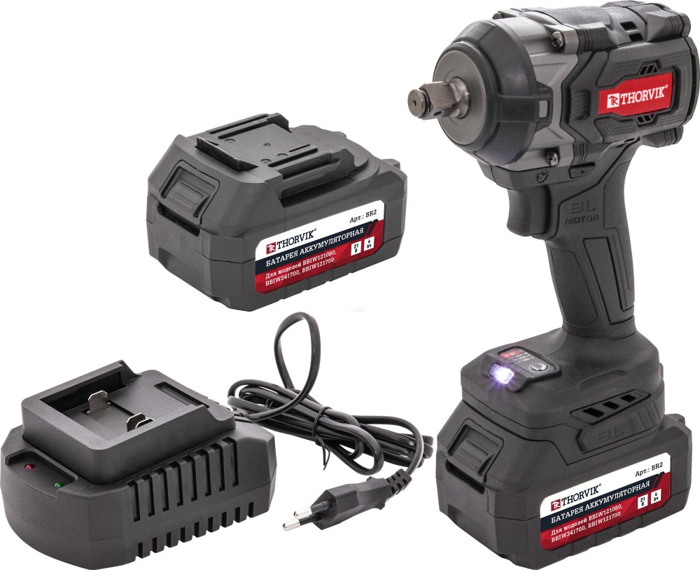 Thorvik BBIW12890 Гайковерт ударный аккумуляторный бесщёточный 1/2"DR, 21В, 890 Нм BBIW12890