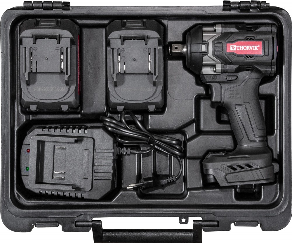 Thorvik BBIW12890 Гайковерт ударный аккумуляторный бесщёточный 1/2"DR, 21В, 890 Нм BBIW12890