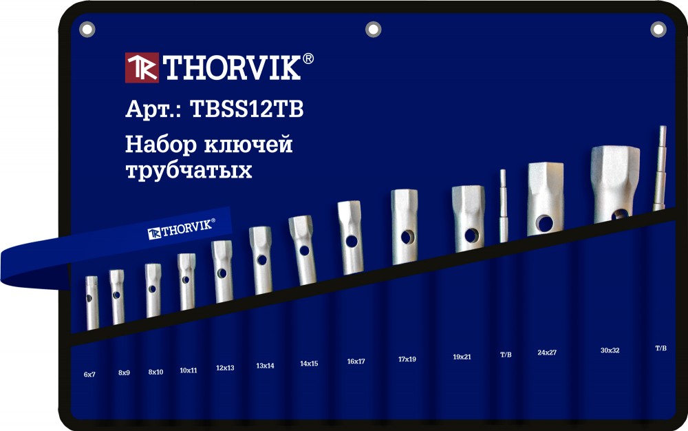 Thorvik TBSS12TB Набор ключей трубчатых в сумке, 6-32 мм, 12 предметов TBSS12TB