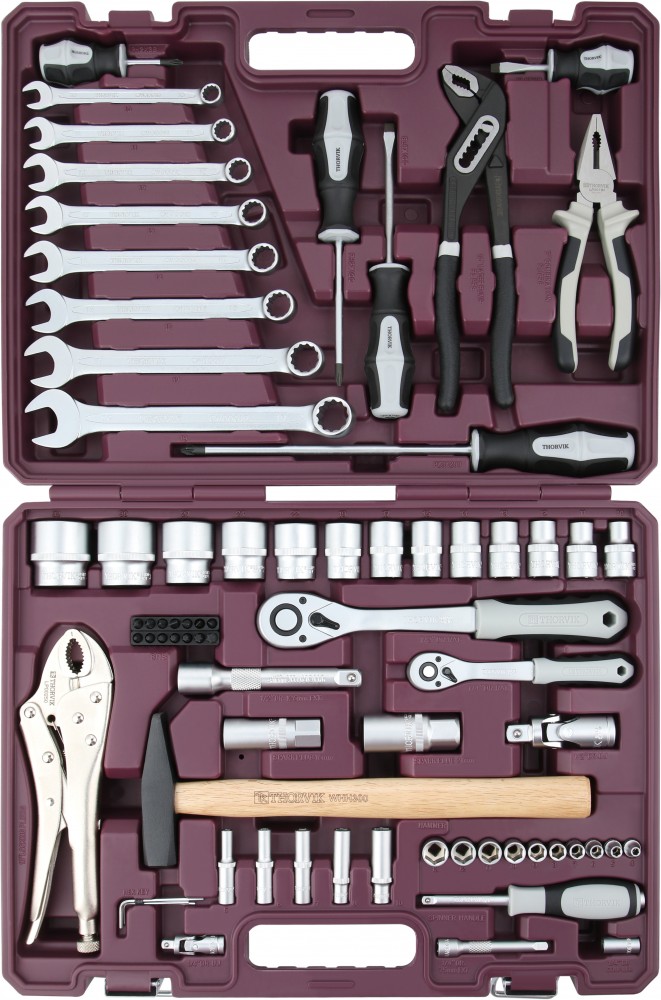 Thorvik TS072 Набор инструмента универсальный 1/4", 1/2"DR, 72 предмета TS072