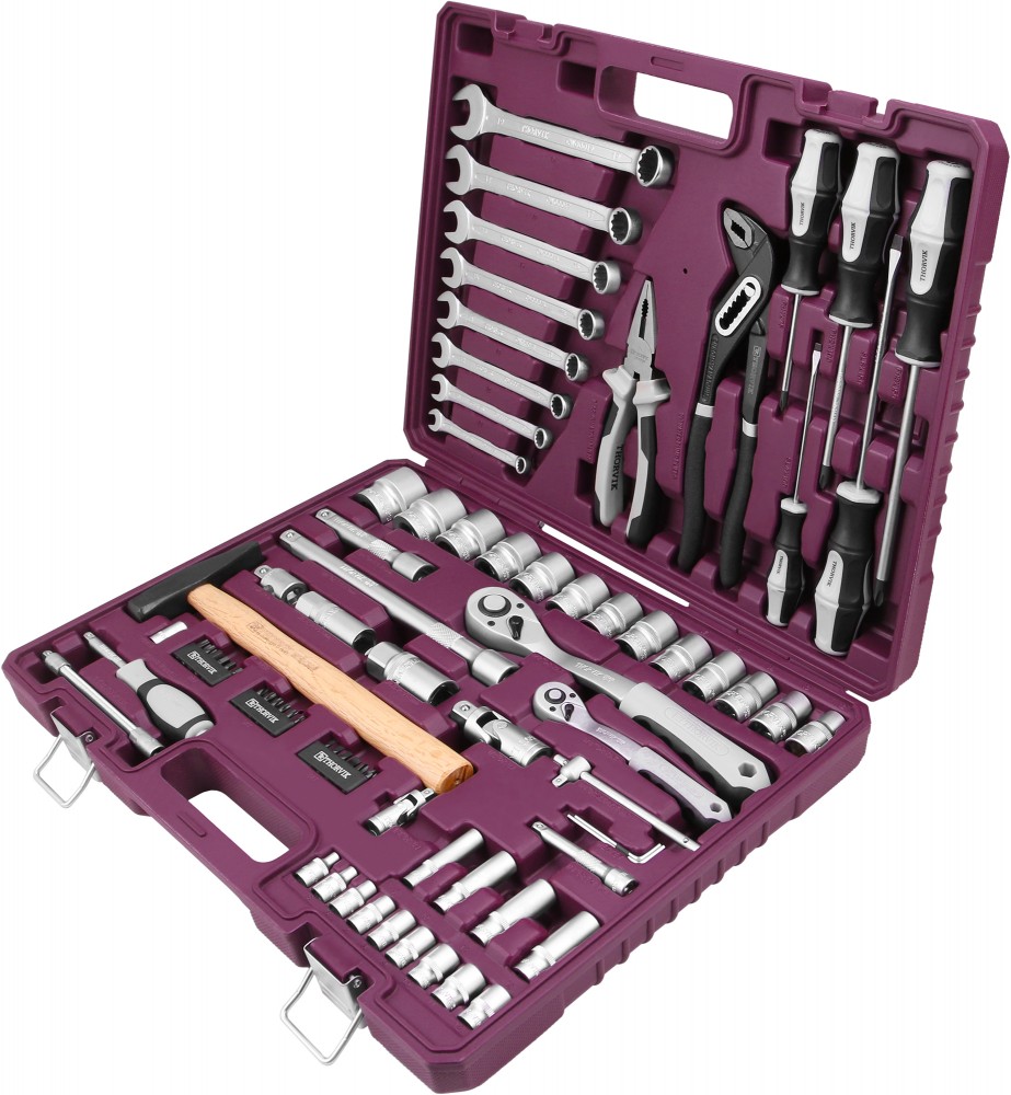 Thorvik TS077 Набор инструмента универсальный 1/4", 1/2"DR, 77 предметов TS077