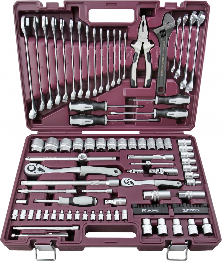 Thorvik TS101 Набор инструмента универсальный 1/4", 1/2"DR, 101 предмет TS101