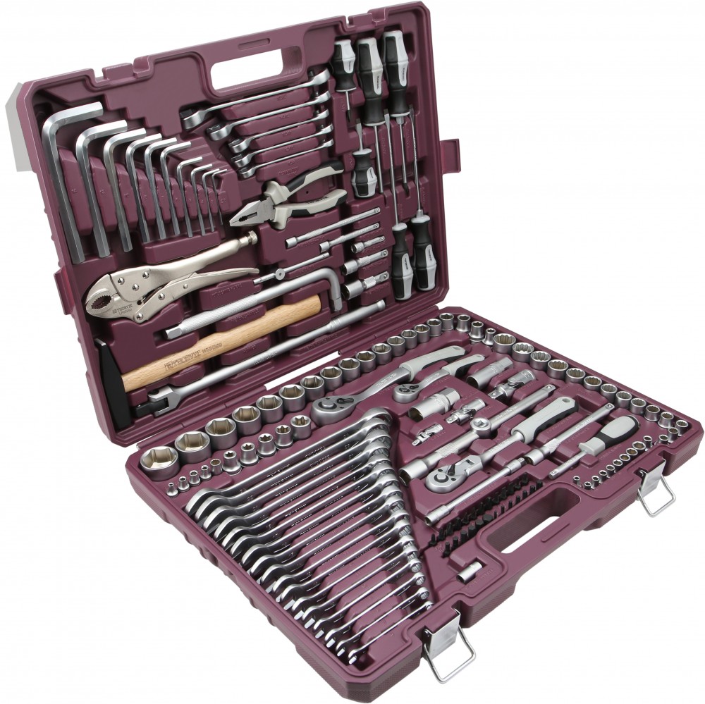 Thorvik TS142 Набор инструмента универсальный 1/4", 3/8" и 1/2"DR, 142 предмета TS142