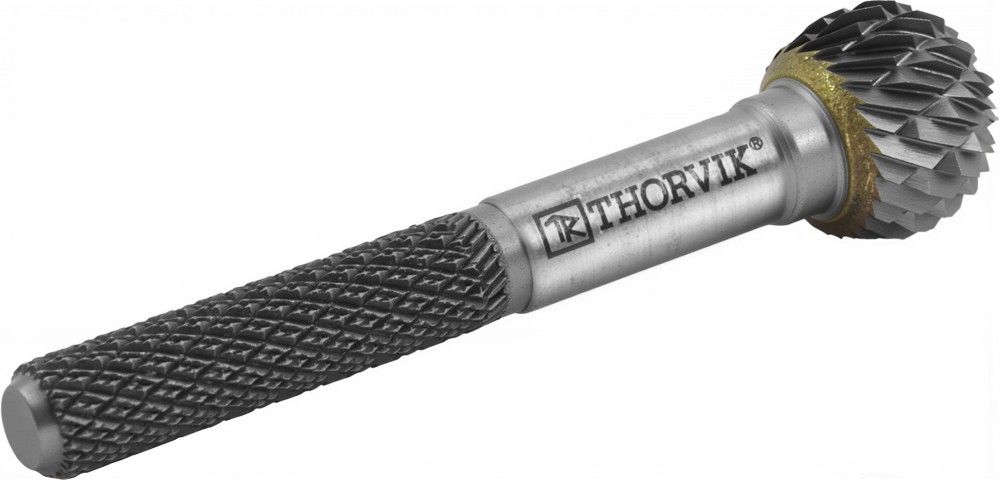 Thorvik TRRBD08070657-2  Борфреза твердосплавная сферическая, тип D, 8 мм, двойная насечка, в боксе TRRBD08070657-2