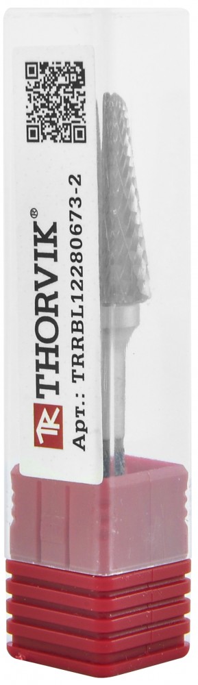 Thorvik TRRBL12280673-2  Борфреза твердосплавная коническая с радиусным торцом, тип L, 12 мм, двойная насечка, в боксе TRRBL12280673-2