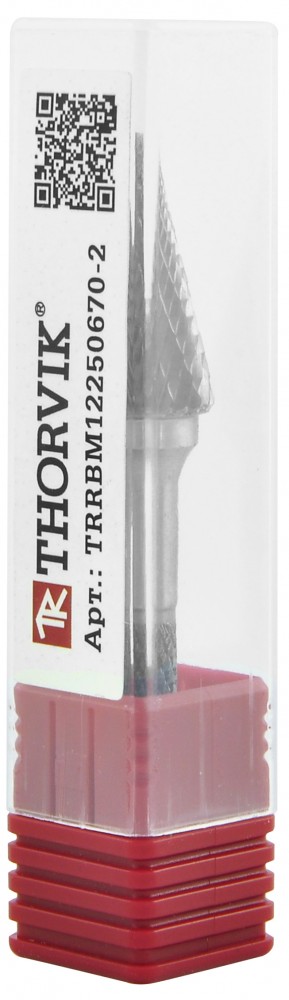 Thorvik TRRBM12250670-2  Борфреза твердосплавная коническая, тип M, 12 мм, двойная насечка, в боксе TRRBM12250670-2