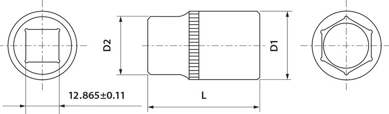 Thorvik FS01215 Головка торцевая 1/2"DR, 15 мм FS01215