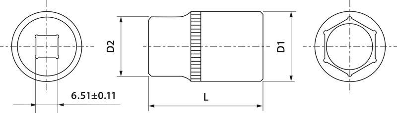 Thorvik FS01409 Головка торцевая 1/4"DR, 9 мм FS01409