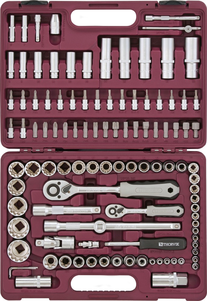 Thorvik UTS0108MP Набор инструмента универсальный 1/4", 1/2"DR с головками торцевыми MultiProf, 108 предметов UTS0108MP