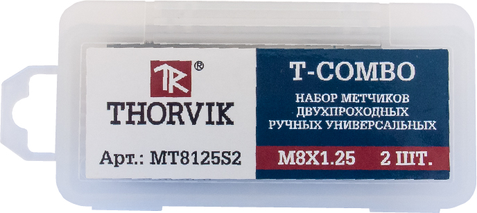 Thorvik MT142S2 Набор метчиков T-COMBO двухпроходных ручных универсальных М14х2.0, HSS-G, 2 шт. MT142S2