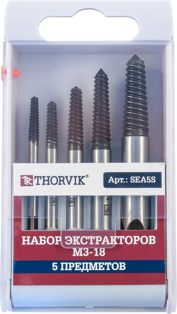 Thorvik SEA5S Набор экстракторов М3-18, 5 предметов SEA5S