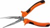 Ombra 420107 Длинногубцы прямые с двухкомпонентными рукоятками, 180 мм 420107