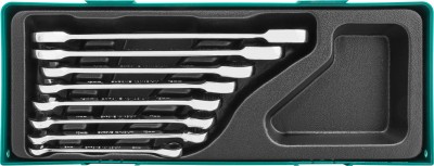 Jonnesway W45308SP Набор ключей гаечных комбинированных трещоточных в ложементе, 8-19 мм, 8 предметов W45308SP