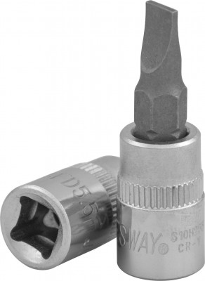 Jonnesway S10H255 Насадка торцевая 1/4"DR с вставкой-битой шлицевой, SL5.5, 37 мм S10H255