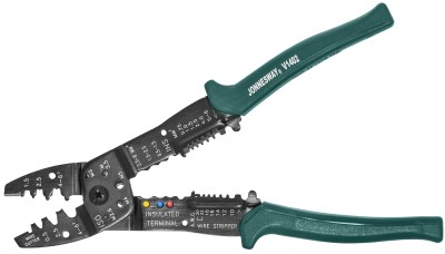 Jonnesway V1402 Клещи многофункциональные для снятия изоляции и обжима наконечников, 250 мм V1402