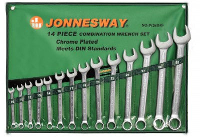 Jonnesway W26114S Набор ключей гаечных комбинированных в сумке, 10-32 мм, 14 предметов W26114S