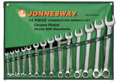 Jonnesway W26114S Набор ключей гаечных комбинированных в сумке, 10-32 мм, 14 предметов W26114S