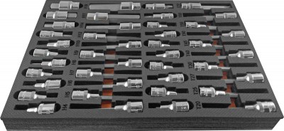 Ombra OMT42STE Набор насадок торцевых 1/2" DR, со вставками-битами TORX® T20-T70 в EVA ложементе 280х375 мм, 42 предмета OMT42STE