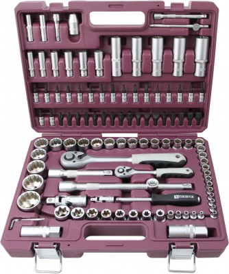Thorvik TS108/12 Набор инструмента универсальный 1/4", 1/2"DR с головками торцевыми 12-гранными, 108 предметов TS108&#x2F;12