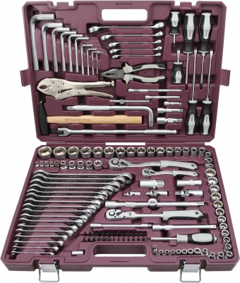 Thorvik TS142 Набор инструмента универсальный 1/4", 3/8" и 1/2"DR, 142 предмета TS142