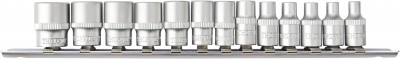 Thorvik S11S1113SM Набор головок торцевых 1/4"DR на держателе, 4-14 мм, 13 предметов S11S1113SM