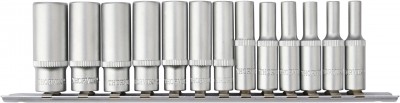 Thorvik S11S2213SM Набор головок торцевых глубоких 12-гранных 1/4"DR на держателе, 4-14 мм, 13 предметов S11S2213SM
