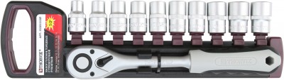 Thorvik S13S1111SP Набор головок торцевых с трещоточной рукояткой 1/2"DR, 10-19 мм, 11 предметов S13S1111SP