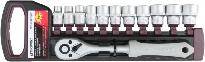 Thorvik S12S1112SP Набор головок торцевых с трещоточной рукояткой 3/8"DR, 8-19 мм, 12 предметов S12S1112SP