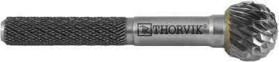 Thorvik TRRBD08070657-2  Борфреза твердосплавная сферическая, тип D, 8 мм, двойная насечка, в боксе TRRBD08070657-2