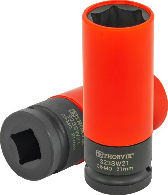 Thorvik S23SW21 Головка торцевая ударная удлиненная тонкостенная 1/2"DR для легкосплавных колесных дисков, 21 мм S23SW21