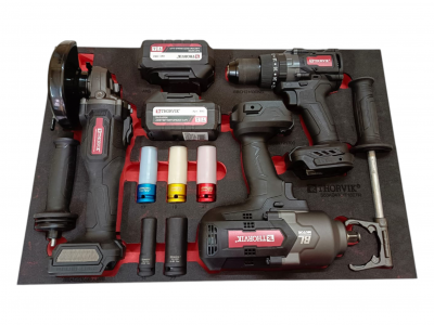 Ombra S03AD43CIT318STER Набор аккумуляторного инструмента с ударными головками 1/2"DR в EVA ложементе 560х375 мм, 8 предметов S03AD43CIT318STER