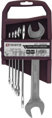 Thorvik OEWS006 Набор ключей гаечных рожковых на держателе, 6-22 мм, 6 предметов OEWS006