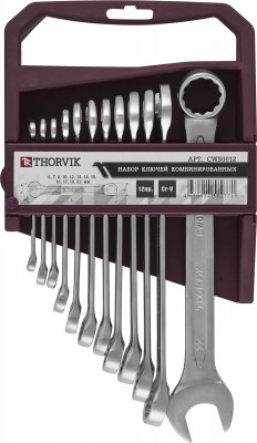 Thorvik CWS0012 Набор ключей гаечных комбинированных на держателе, 6-22 мм, 12 предметов CWS0012