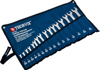 Thorvik CWS0016 Набор ключей гаечных комбинированных в сумке, 6-24 мм, 16 предметов CWS0016
