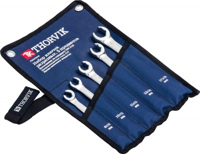 Thorvik FNWS005 Набор ключей гаечных разрезных в сумке, 8-19 мм, 5 предметов FNWS005