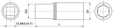 Thorvik FS11212 Головка торцевая глубокая 1/2"DR, 12 мм FS11212