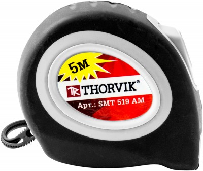 Thorvik SMT519AM Рулетка с магнитным захватом и автостопом, в обрезиненном корпусе, 5 м SMT519AM