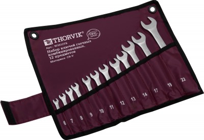 Thorvik W3S12TB Набор ключей гаечных комбинированных серии ARC в сумке, 6-22 мм, 12 предметов W3S12TB