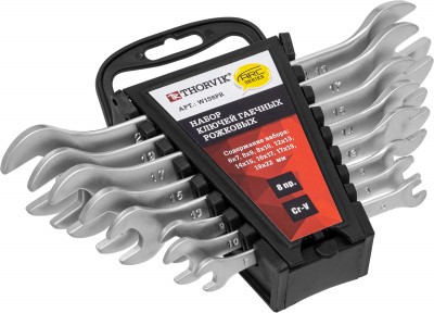 Thorvik W1S8PR Набор ключей гаечных рожковых серии ARC на держателе, 6-22 мм, 8 предметов W1S8PR