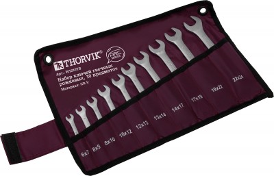 Thorvik W1S10TB Набор ключей гаечных рожковых серии ARC в сумке, 6-24 мм, 10 предметов W1S10TB